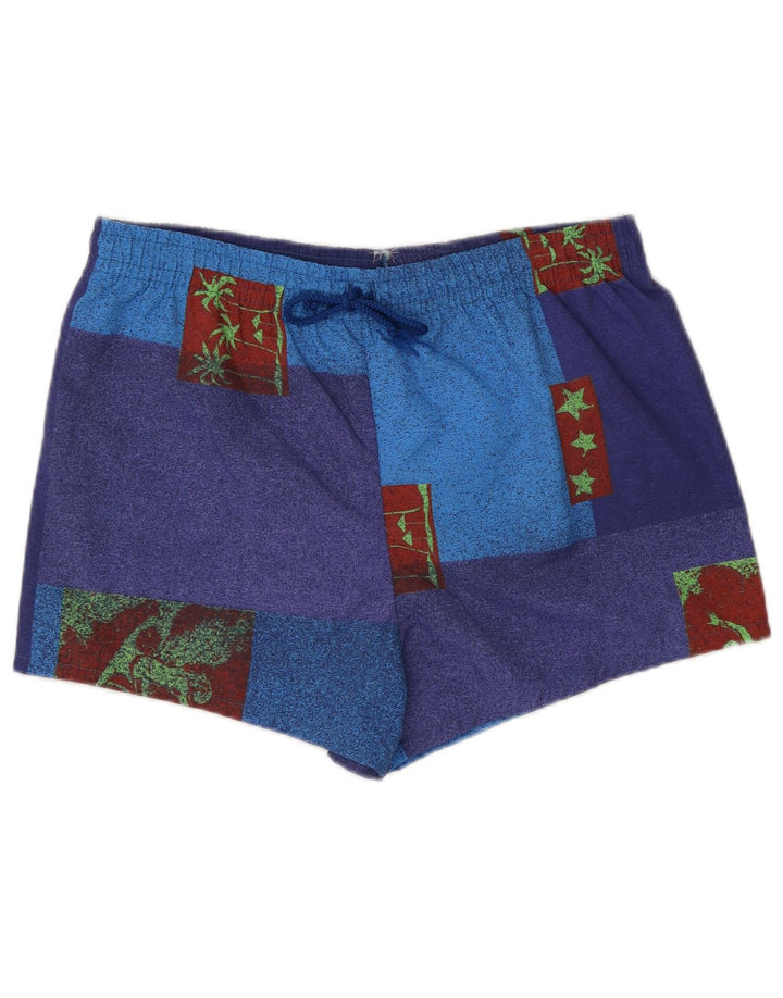 Pantaloncini da bagno grafici vintage da uomo color block medio multicolore