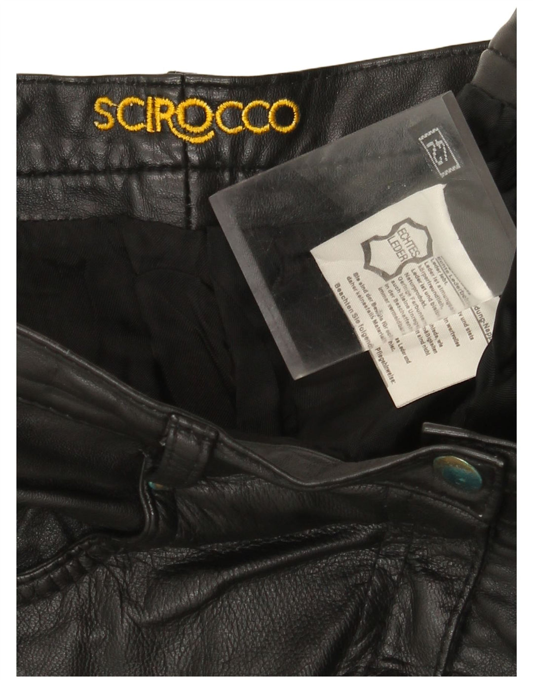 Pantaloni in pelle affusolati da donna Scirocco IT 42 Medium W30 L29 Pelle nera