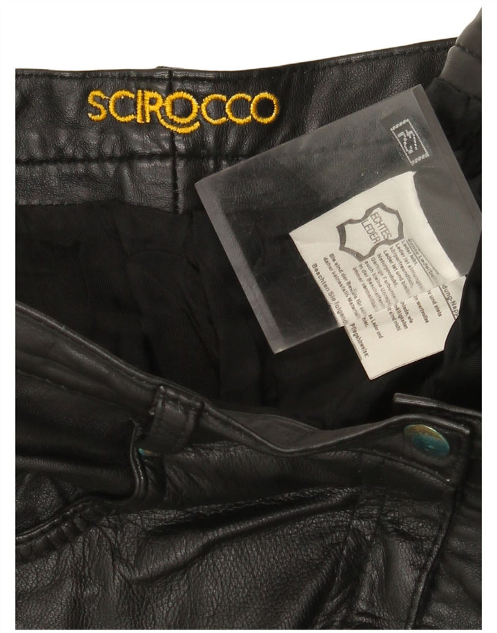 Pantaloni in pelle affusolati da donna Scirocco IT 42 Medium W30 L29 Pelle nera