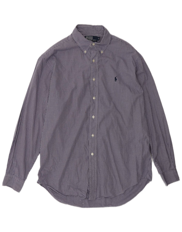 Polo Ralph Lauren Camicia Yarmouth da uomo taglia 15 1/2 media a quadretti blu navy
