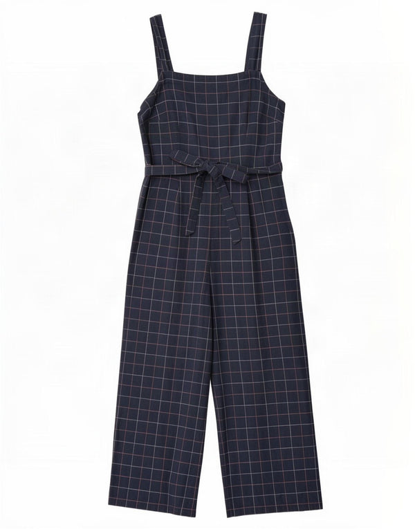 Tuta da donna Petite Seasalt Cornwall UK 12 Cotone medio a quadri blu navy