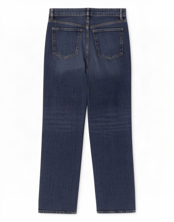 Jeans dritti effetto invecchiato da donna Marks & Spencer UK 12 medio W30 L26 blu