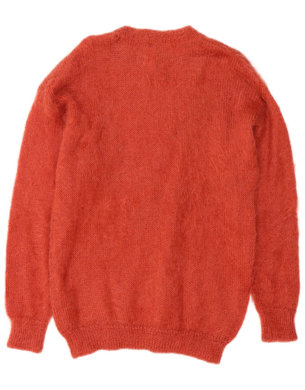 Maglione maglione con scollo a barca da donna Niki Line UK 16 Mohair floreale arancione grande
