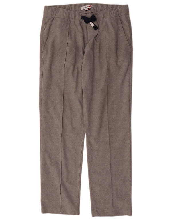 Pantaloni chino dritti da uomo Tommy Hilfiger medi W30 L28 cotone grigio