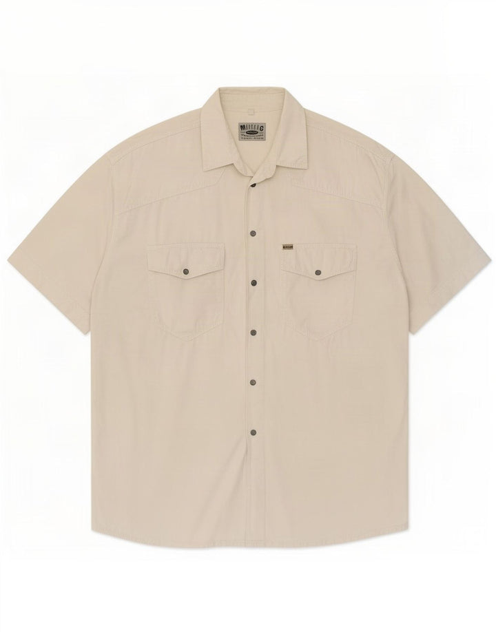 Camicia a maniche corte da uomo Mustang XL Bianca