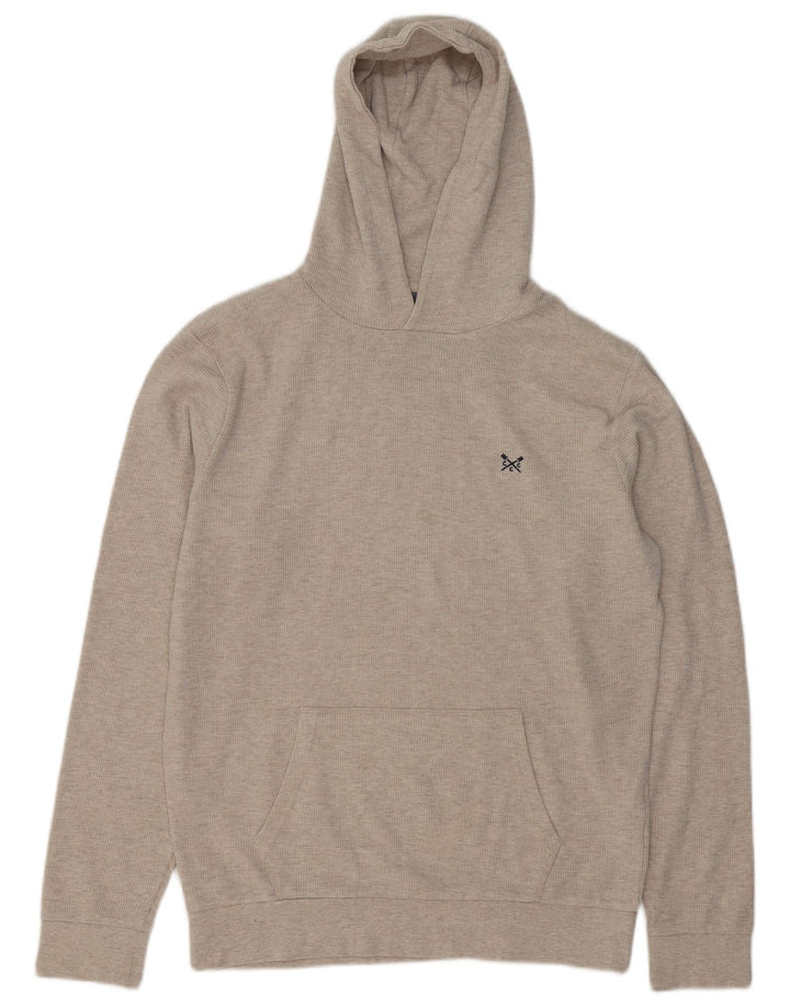 Crew Clothing Maglione con cappuccio da uomo piccolo in cotone beige