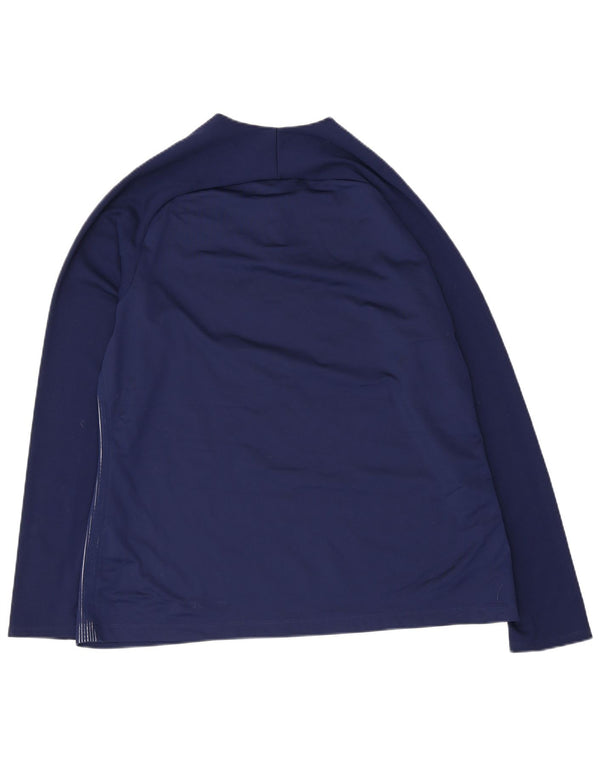 Nike Uomo Dri Fit Zip Collo Pullover Tuta Top XL Blu Navy Poliestere