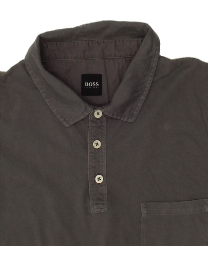 HUGO BOSS Mens Polo Shirt Medium Grey Vintage Hugo Boss and Second-Hand Hugo Boss from Messina Hembry 