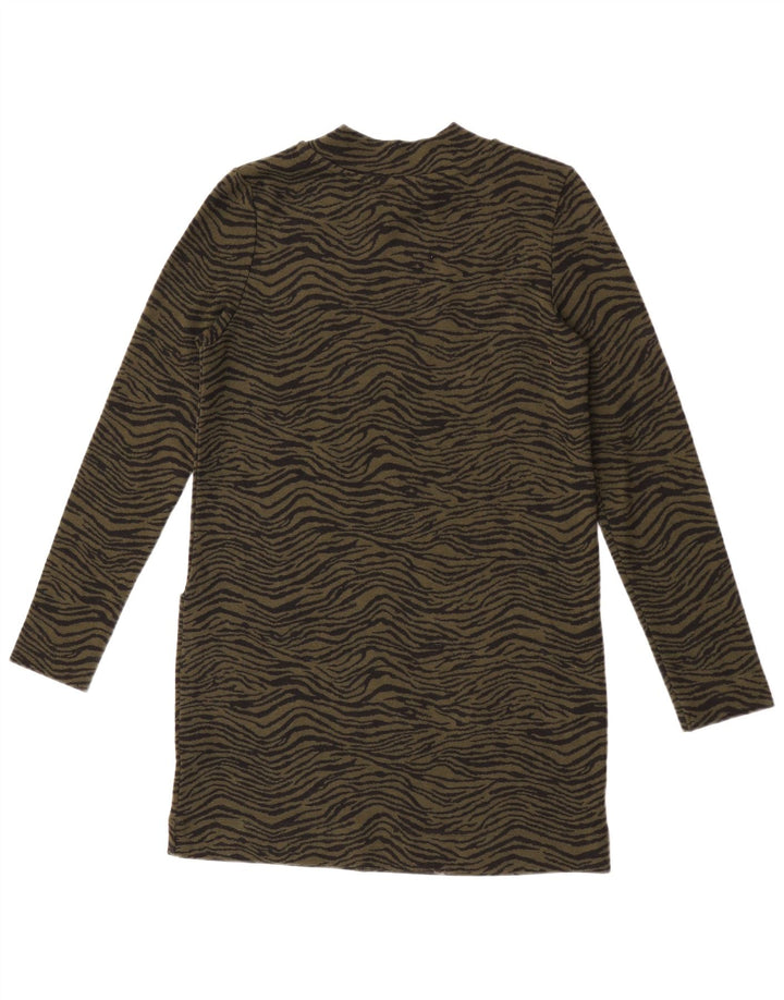 Abito a trapezio da donna Marks & Spencer UK 10 piccola stampa animalier kaki