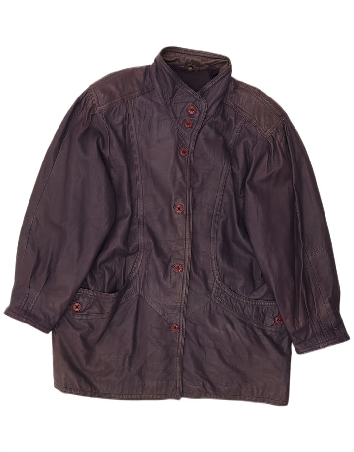 Cappotto in pelle da donna VINTAGE EU 48 2XL Pelle viola
