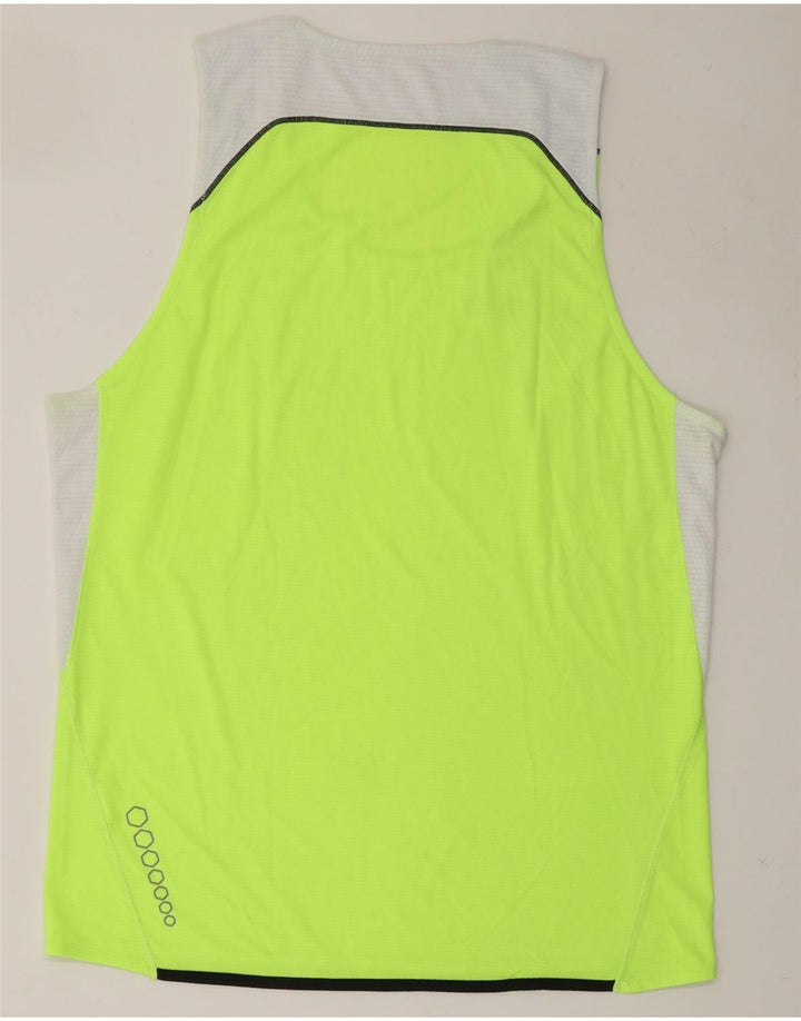 ASICS Womens Vest Top UK 20 2XL Green Colourblock Polyester Vintage Asics and Second-Hand Asics from Messina Hembry 