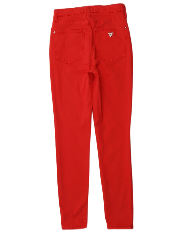 Jeans skinny GUESS da donna a vita alta W27 L27 cotone rosso