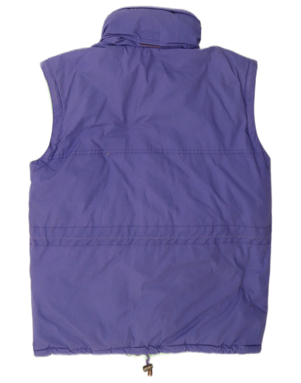 Gilet imbottito reversibile con cappuccio vintage da uomo UK 40 grande color block viola