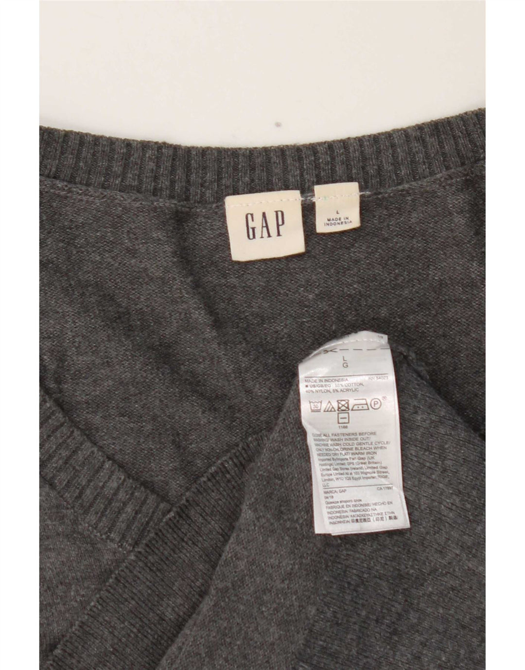 Maglione cardigan da donna Gap UK 14 grande cotone grigio