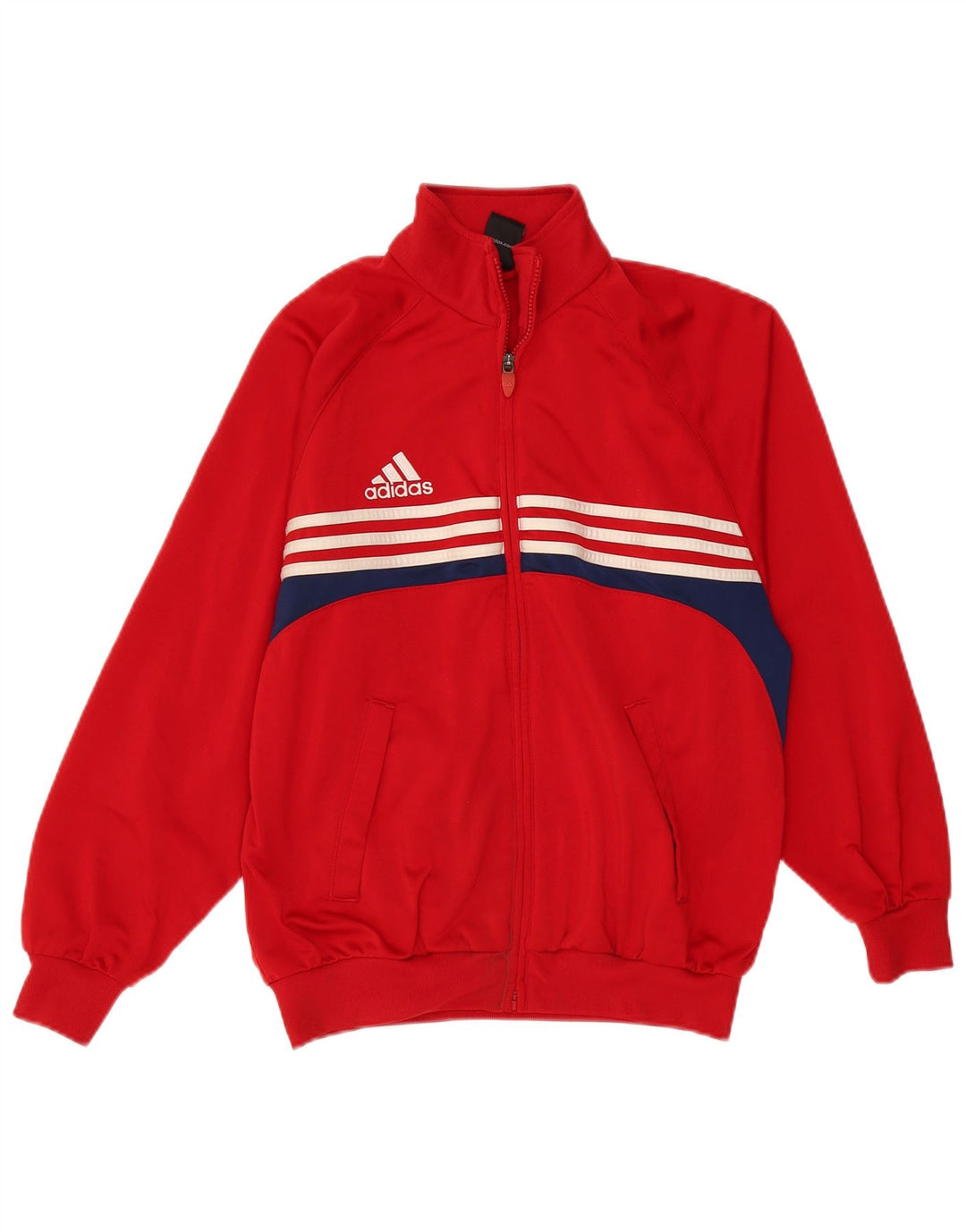 Giacca da tuta da ragazzo Adidas 13-14 anni in poliestere color block rosso