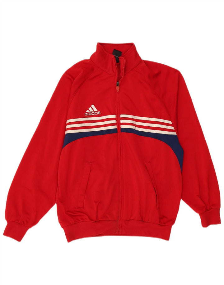 Giacca da tuta da ragazzo Adidas 13-14 anni in poliestere color block rosso