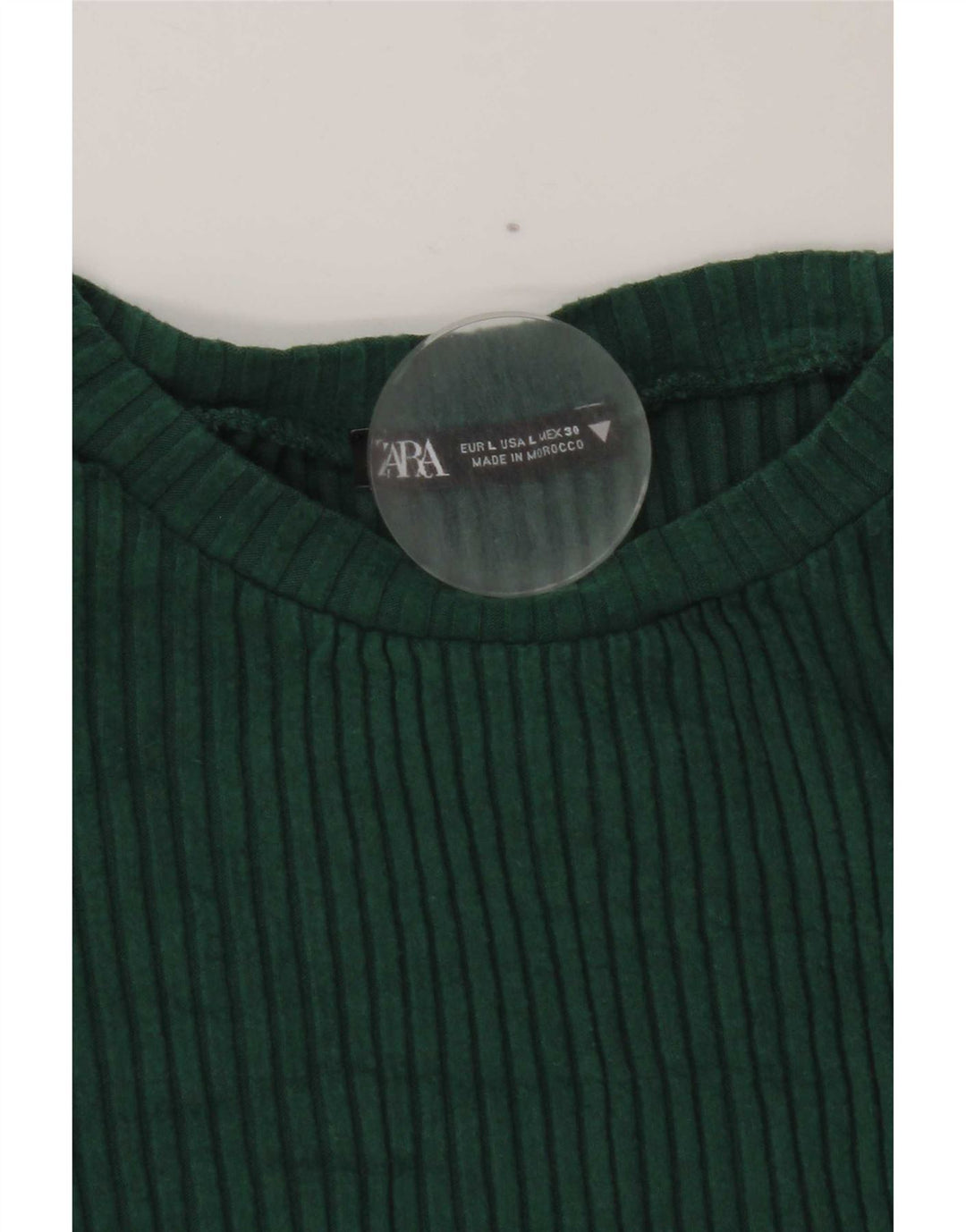 Top corto da donna Zara a maniche lunghe UK 14 grande verde