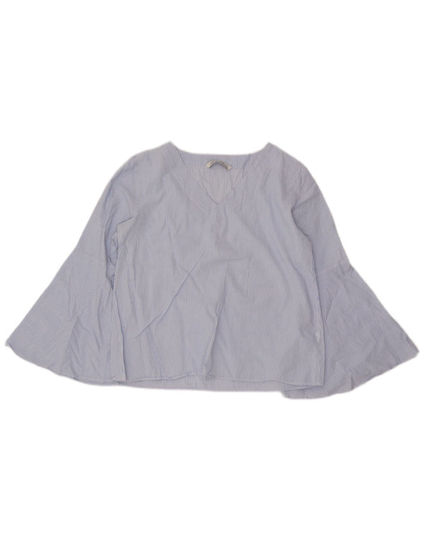 Top corto a maniche lunghe da donna Zara UK 14 gessato blu medio