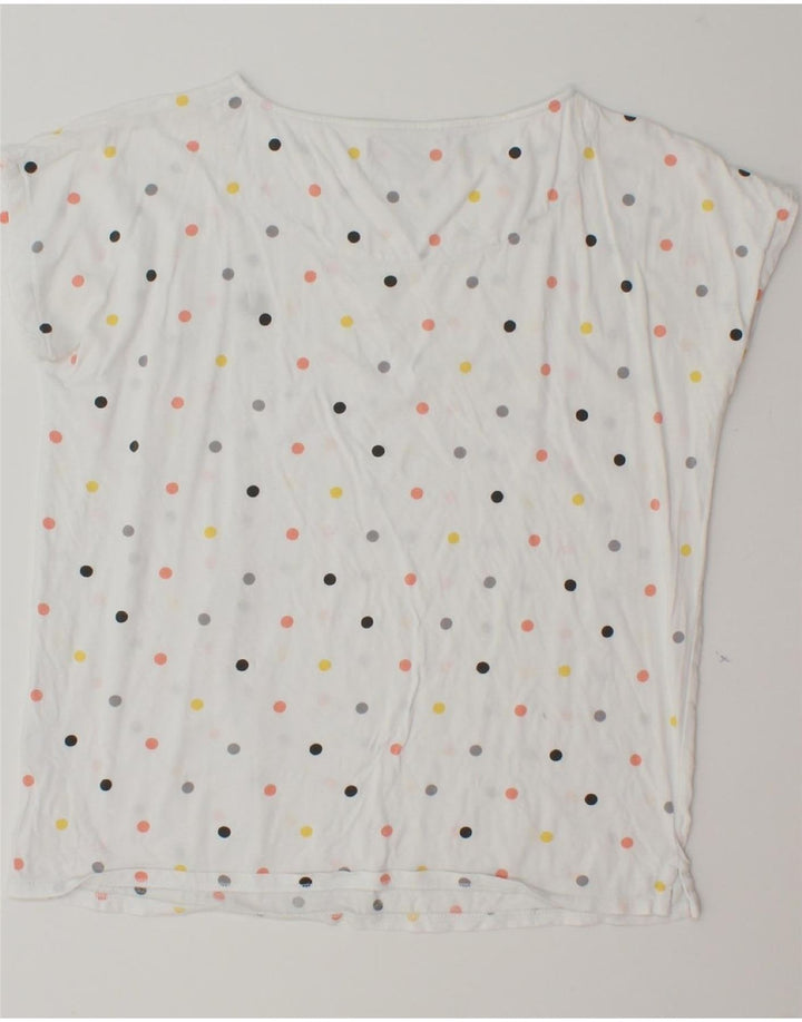 FRED PERRY Womens T-Shirt Top UK 8 Small White Polka Dot Vintage Fred Perry and Second-Hand Fred Perry from Messina Hembry 