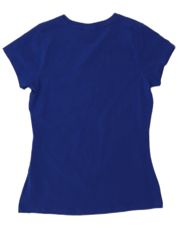 T-shirt grafica da donna Ellesse Top UK 10 piccola in cotone blu