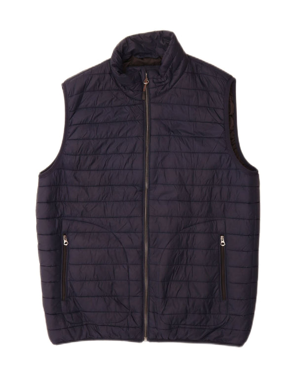Gilet imbottito da uomo Zara UK 38 medio in nylon blu navy