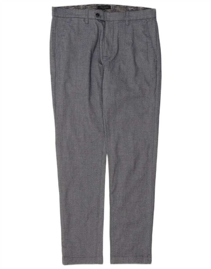 Pantaloni da abito slim da uomo Ted Baker W32 L31 in cotone grigio