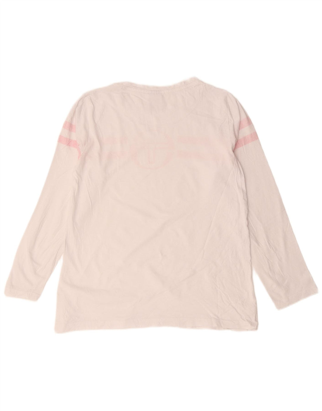 Sergio Tacchini Top grafico da donna a maniche lunghe UK 14 a righe bianche medie