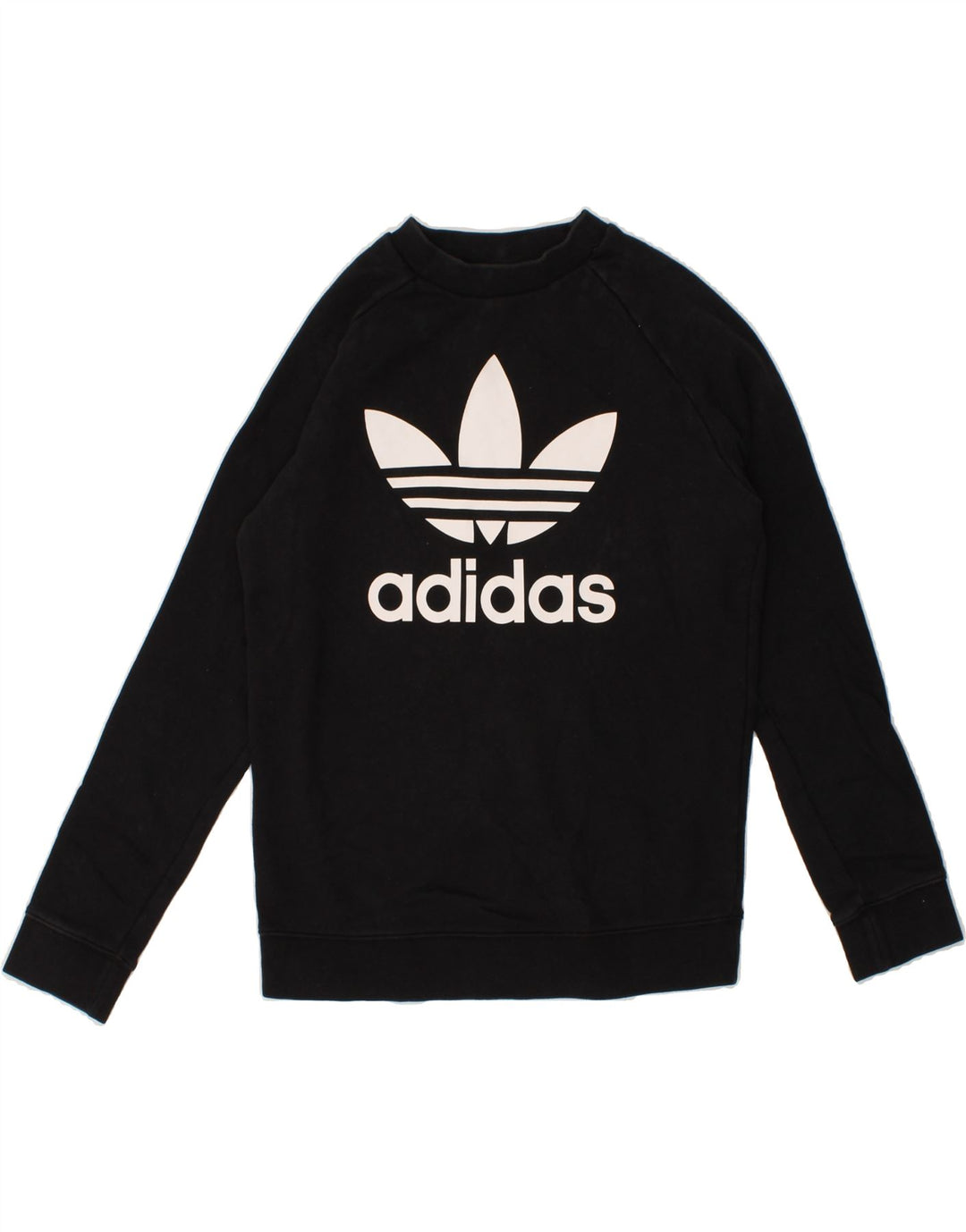ADIDAS Womens Graphic Sweatshirt Jumper UK 12 Medium  Black Cotton Vintage Adidas and Second-Hand Adidas from Messina Hembry 