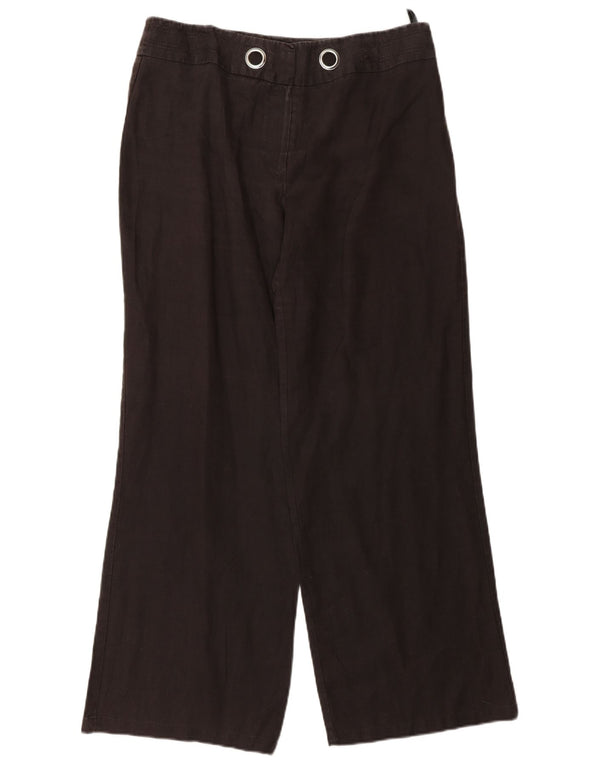 Pantaloni chino a gamba larga da donna Marks & Spencer UK 12 Medium W30 L30 Maroon