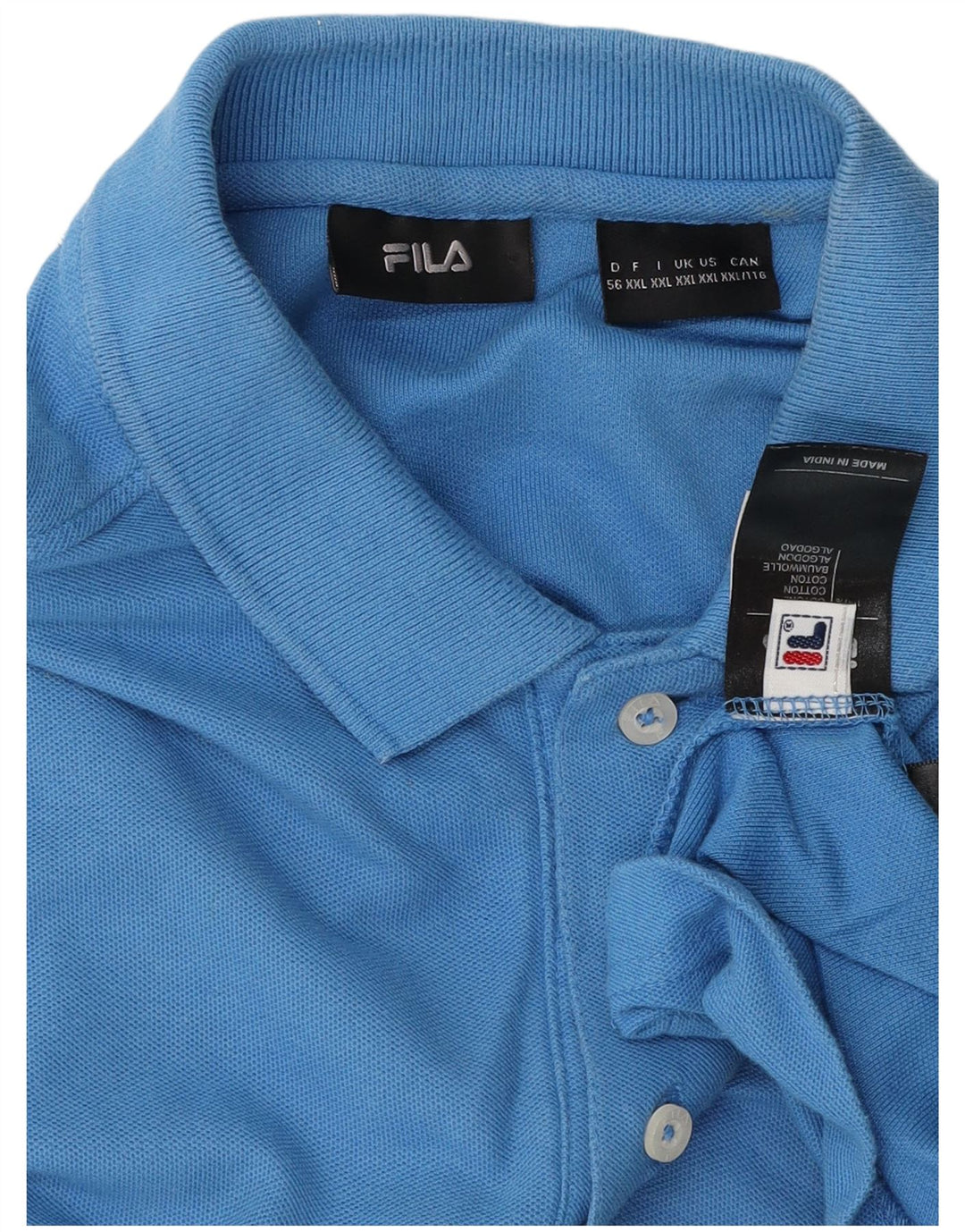 FILA Mens Polo Shirt 2XL Blue Cotton