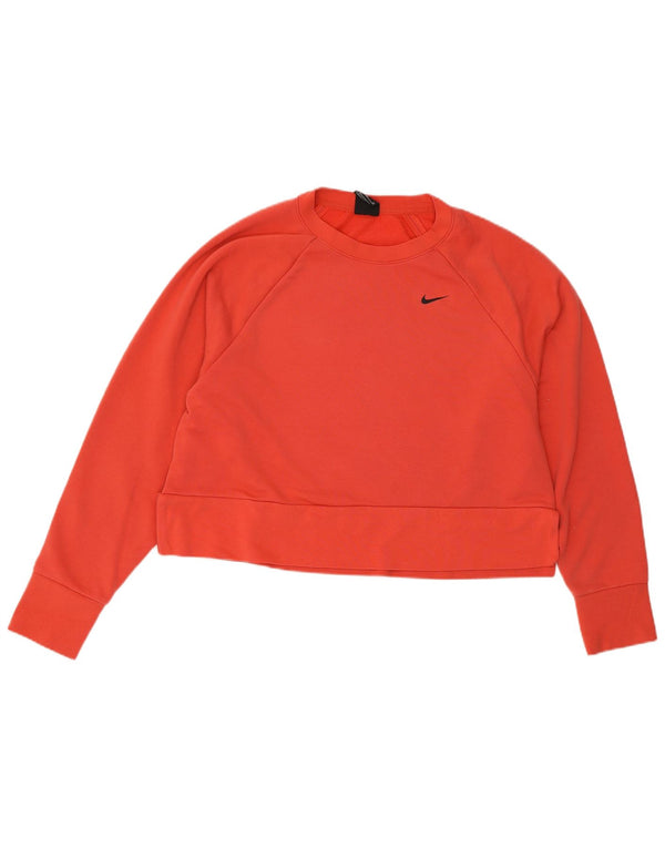 Felpa grafica Nike Dri Fit Crop da donna, taglia UK 14, colore rosa medio