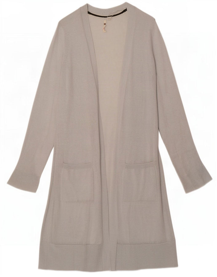 Maglione cardigan aperto lungo da donna di White Stuff UK 12 Viscosa grigio medio