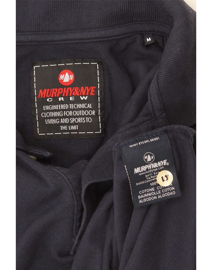 Polo grafica da uomo Murphy & Nye in cotone blu navy medio