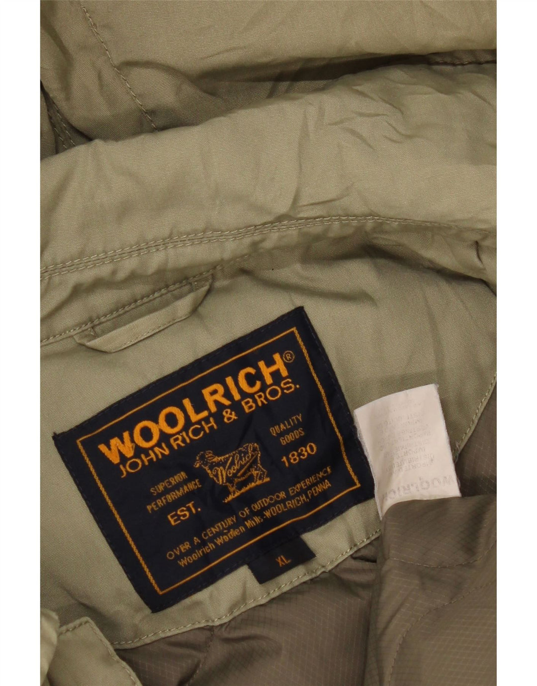 Giacca imbottita con cappuccio da uomo Woolrich UK 42 XL Cachi