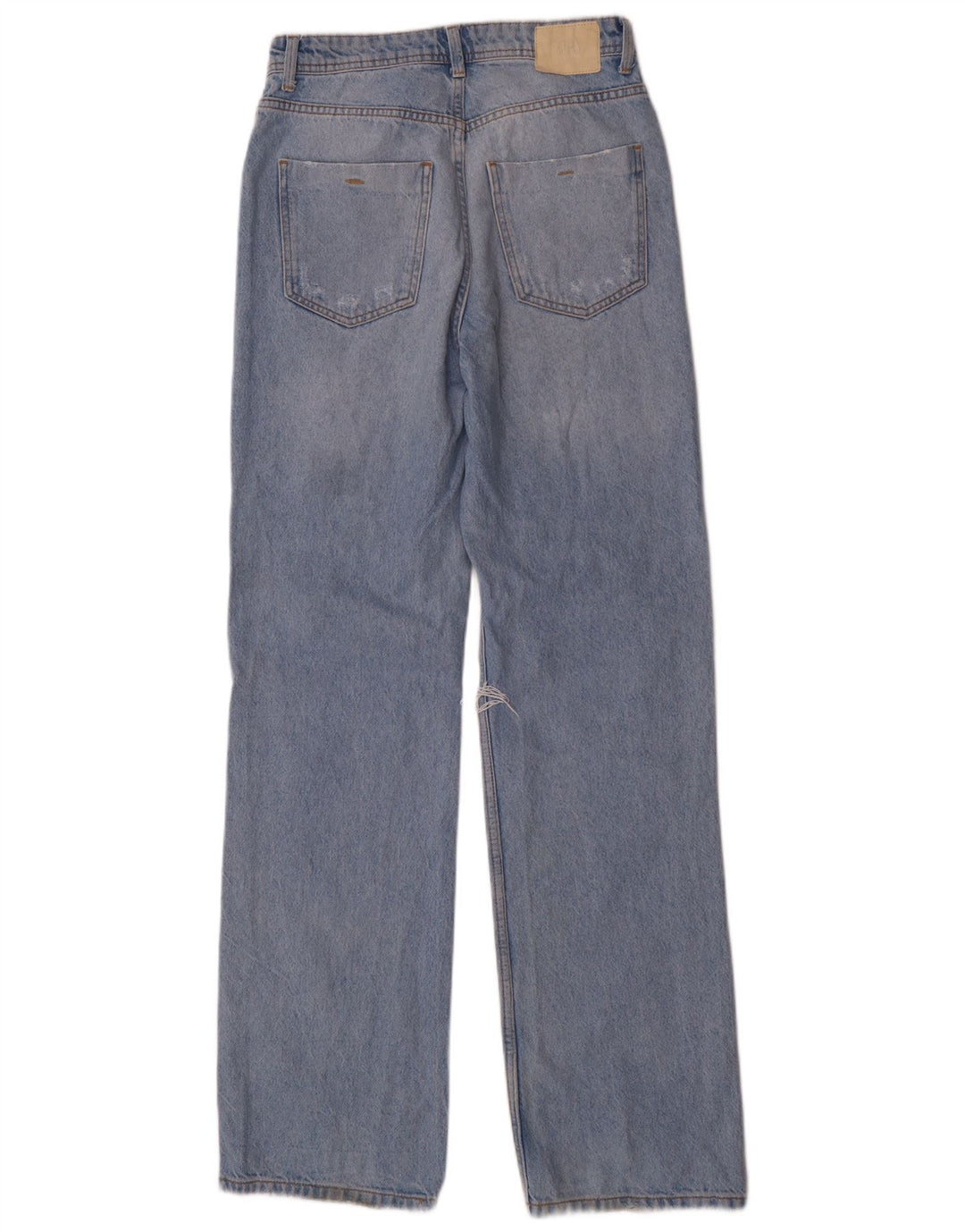 Jeans dritti invecchiati Zara da donna EU 38 piccoli W28 L34 blu