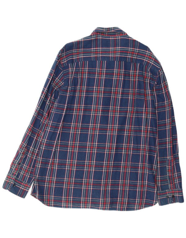 MARLBORO CLASSICS Camicia in flanella da uomo 3XL Cotone scozzese blu navy