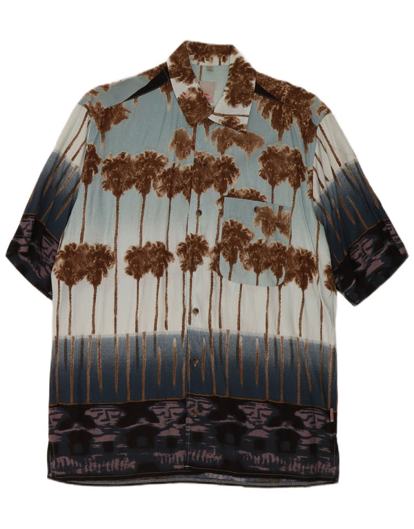 MCKAY Camicia hawaiana a maniche corte da uomo taglia 39/40 blu medio