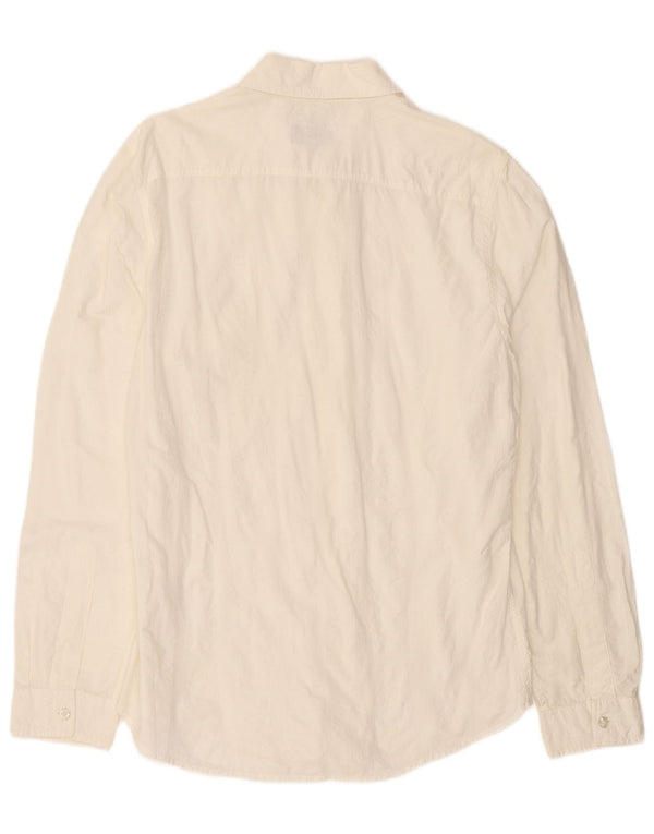 Camicia da uomo Armani Jeans in cotone bianco sporco medio