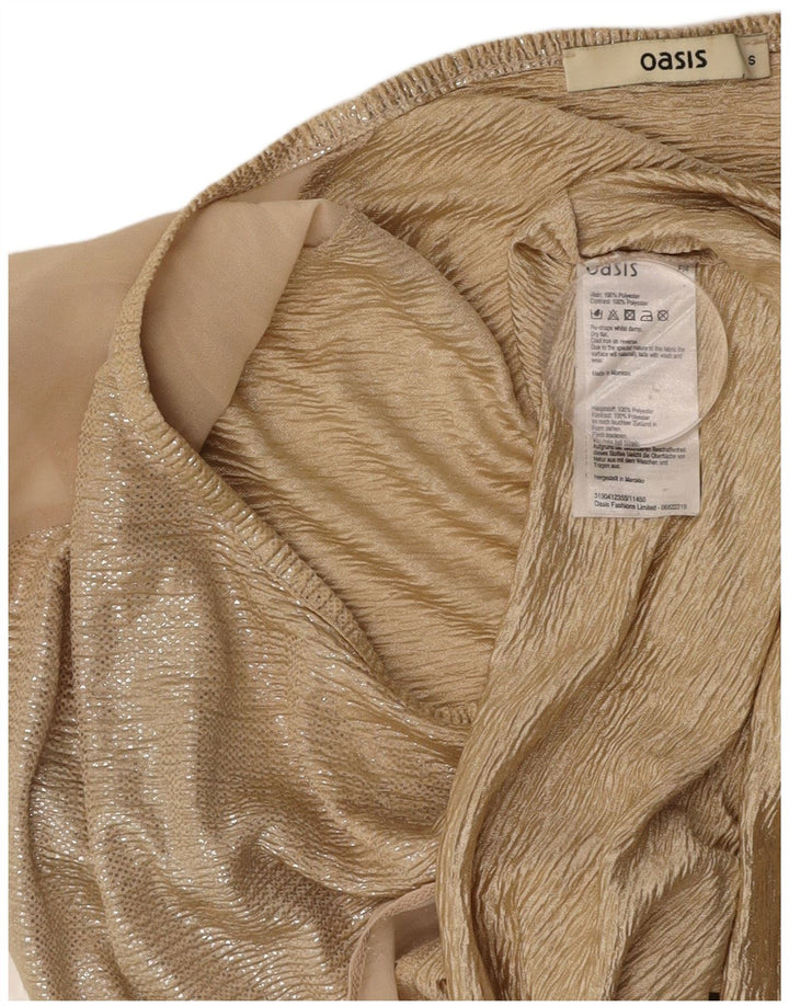 OASIS Camicetta oversize da donna con linea lunga Top UK 10 Small Poliestere dorato