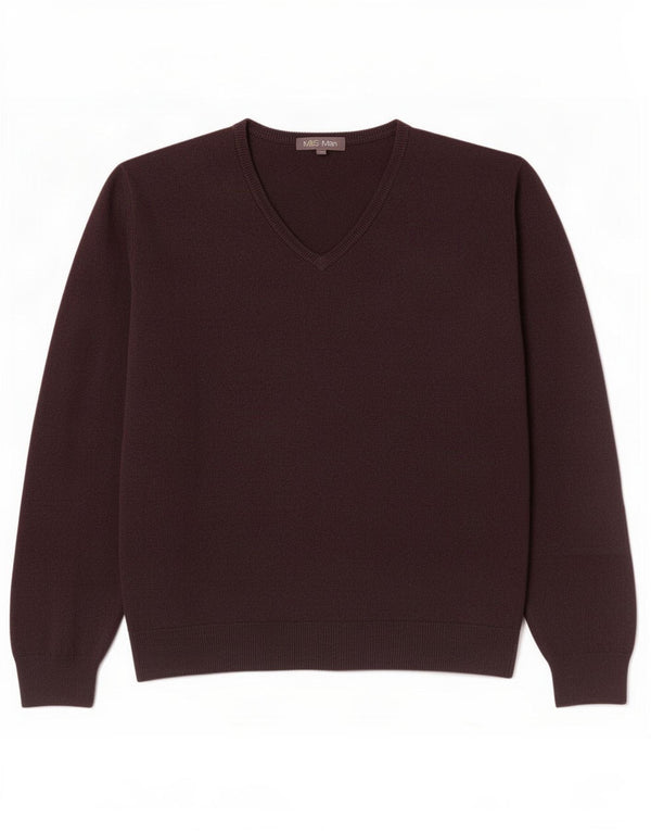 Marks & Spencer Mens V-Neck Jumper Sweater Large Black Acrylic