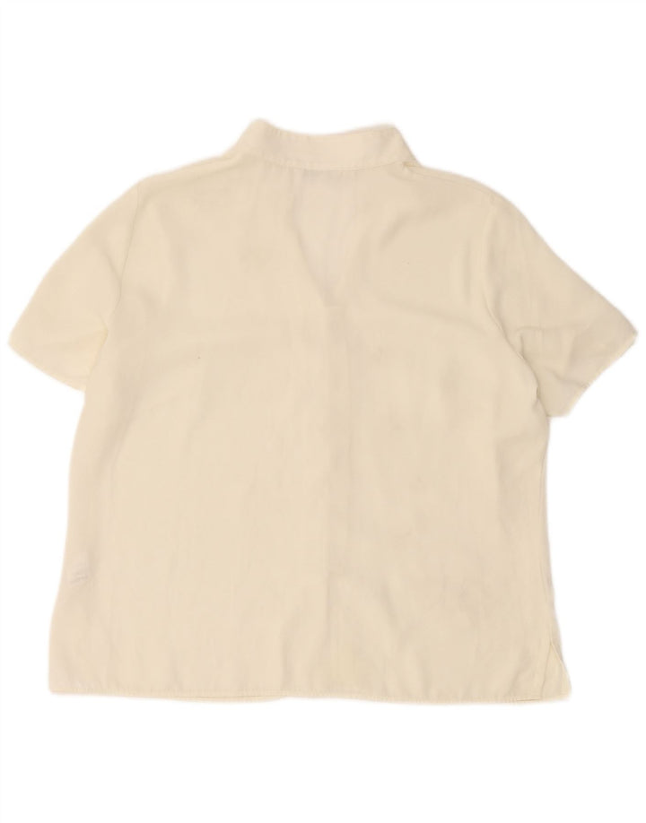 Camicetta da donna Marks & Spencer Top UK 16 Grande poliestere floreale bianco sporco