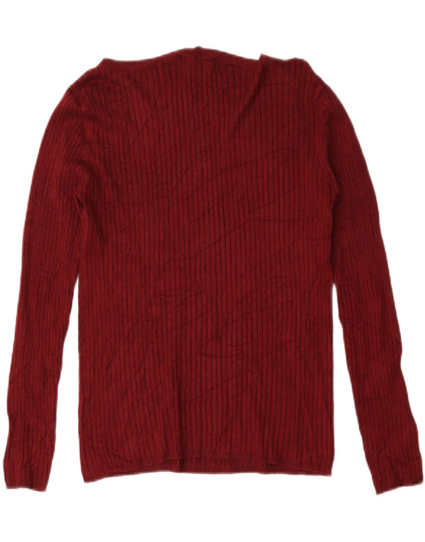 Maglione maglione con scollo a barca da donna Marks & Spencer UK 12 Borgogna medio