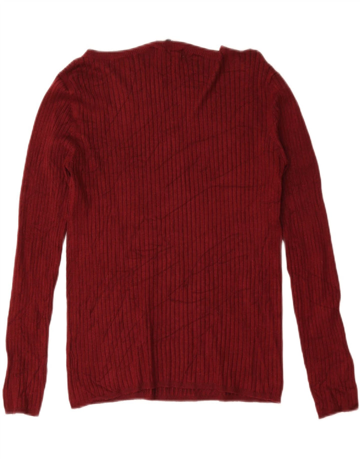 Maglione maglione con scollo a barca da donna Marks & Spencer UK 12 Borgogna medio