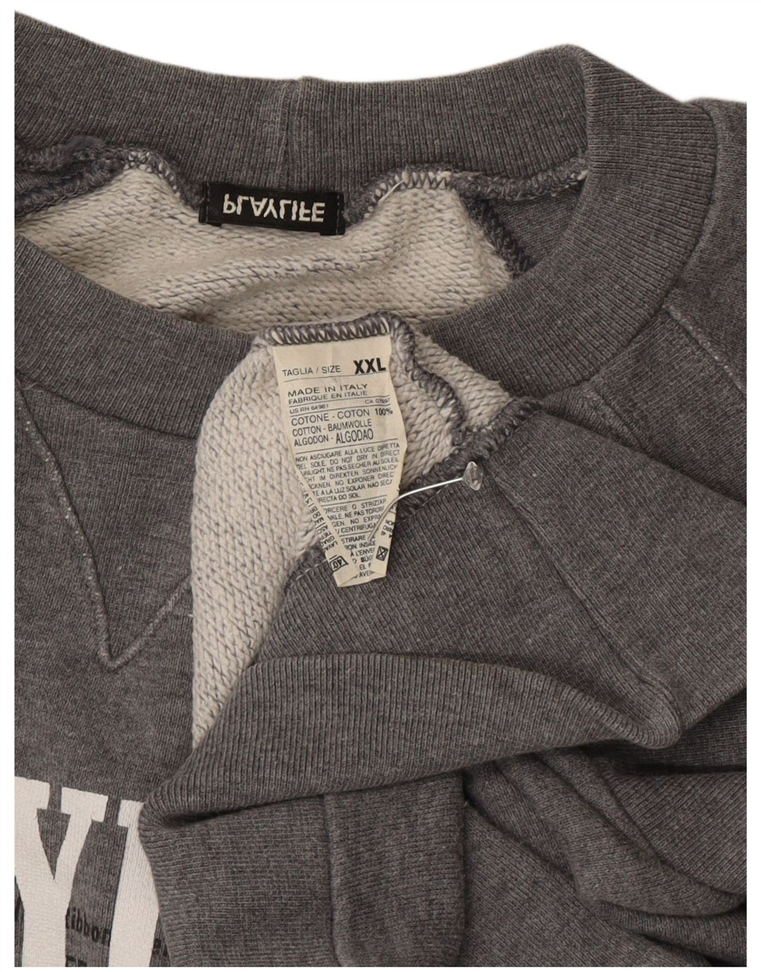 Felpa grafica da uomo Playlife Maglione 2XL Cotone grigio