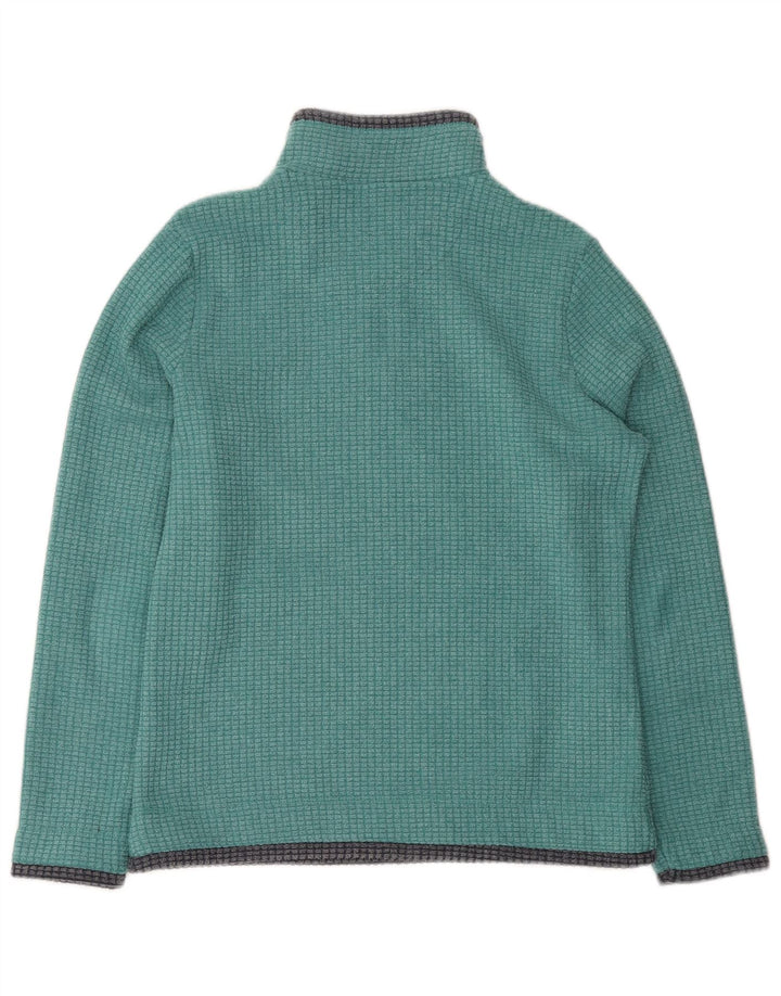 WEIRD FISH Maglione in pile da donna con collo con zip UK 10 piccolo poliestere verde