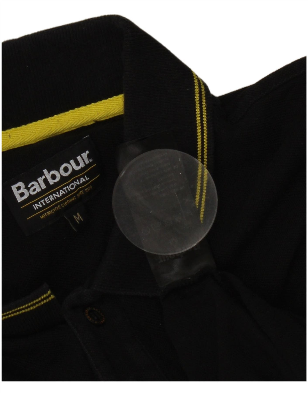 Polo da uomo Barbour in cotone a righe nere medie