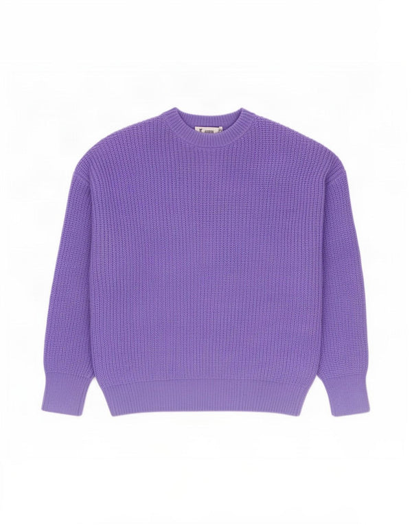 Maglione girocollo oversize da donna Zara UK 14 Acrilico viola medio