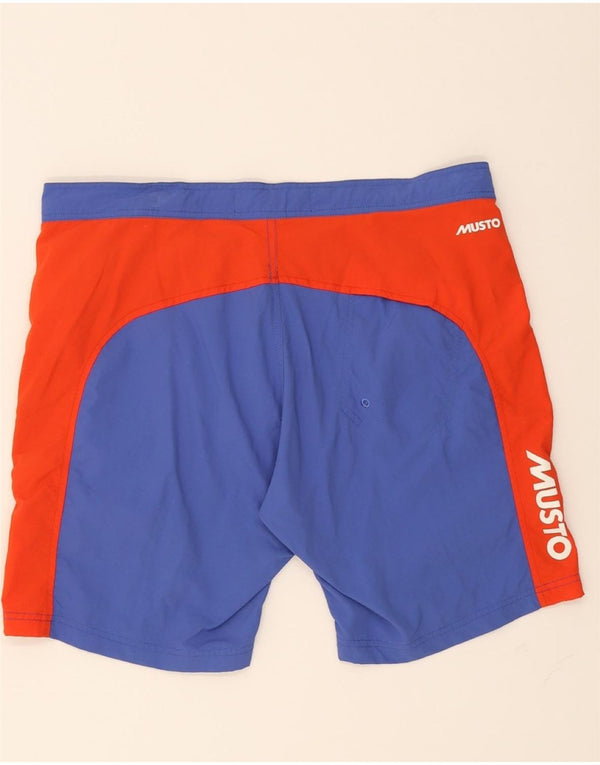 MUSTO Mens Graphic Swimming Shorts XL  Blue Colourblock Polyamide