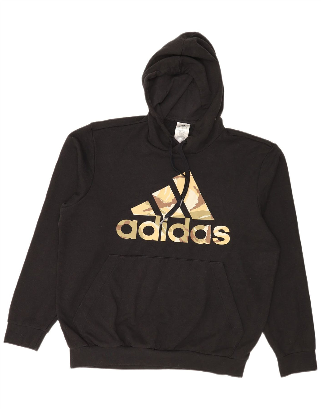 Felpa con cappuccio grafica da uomo Adidas Large in cotone nero
