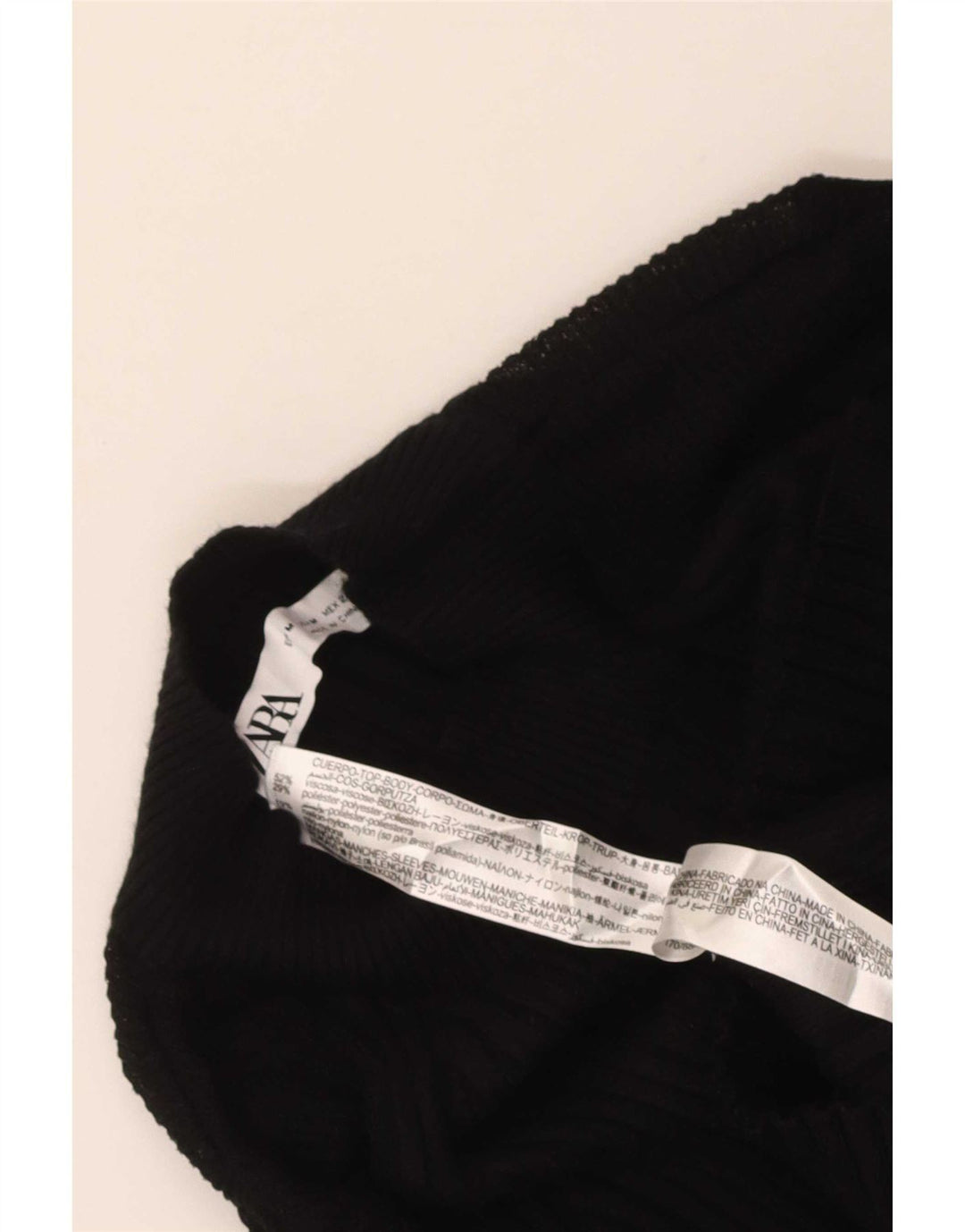 Top Zara da donna a maniche lunghe UK 12 viscosa nera media